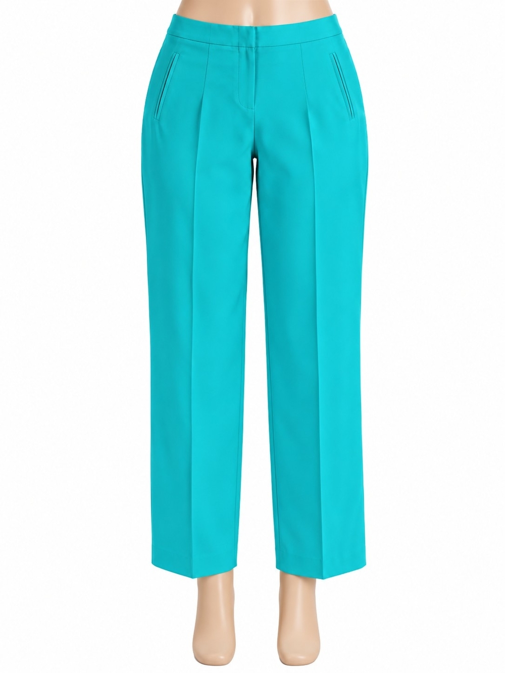 Worthington Teal Straight-Leg Dress Pants